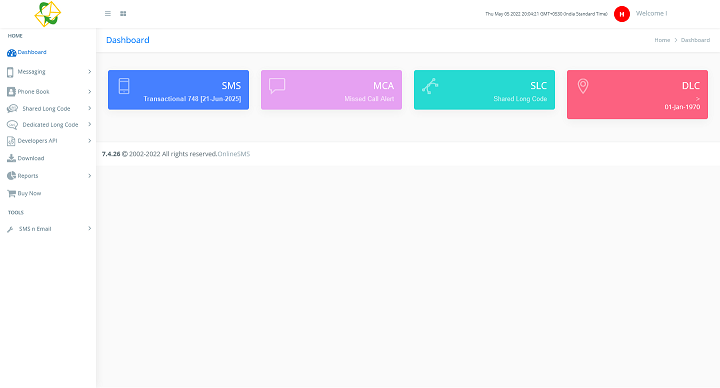 OnlineSMS Dashboard